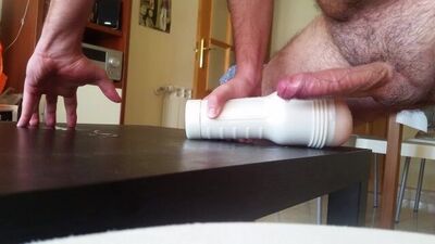 Guy Dumping Two Loads Of Cum While Fucking A Fake Pussy