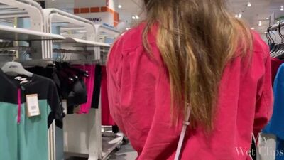 I go shopping with my friend and I end up getting horny and I ask him to fuck me in the dressing roo