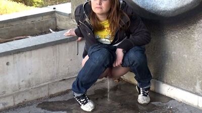 Naughty Brunette Makes Huge Puddle