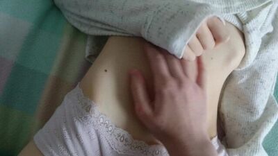 tickling a giggling Alena all over -- cute lesbian romantic teasing