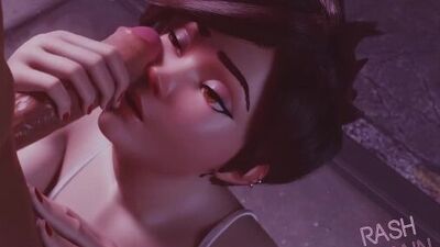 Overwatch - Tracer Blowjob 3d Hentai - by RashNemain