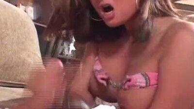 Busty Brunette Handjob