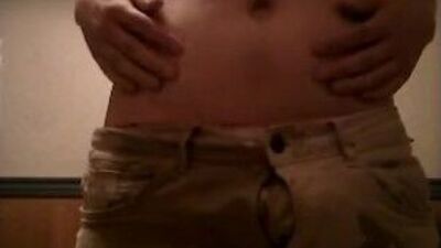 guy desperate to pee, wetting and cumming