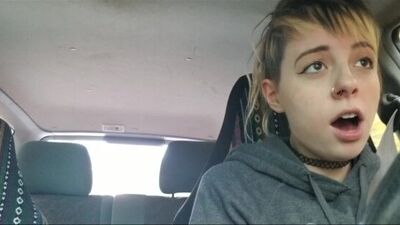 In public with vibrator and having an orgasm while driving