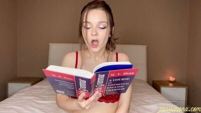 Damn hot young teacher gives me a home lesson sitting on vibrator