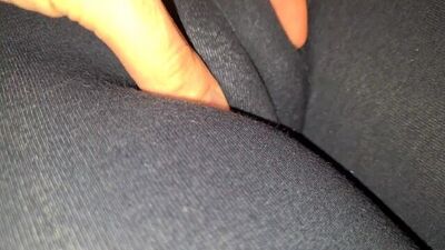 Touching Cameltoe leggings