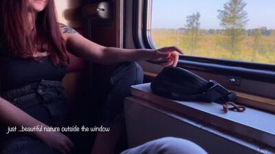 Blowjob and sex on the train from a girl in the carriage with conversations. LeoKleo