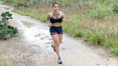 Rough Deep Anal Fuck after 5 miles trail run in a rainy day
