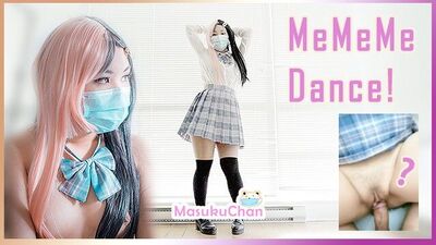 Cute School Uniform Girl Dancing MeMeMe Song and Turning Naked