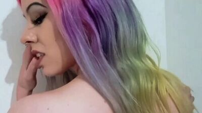 Hot alt emo chick strips out of sexy lingerie - Emmaleigh