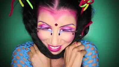 Creepy colorful BJ with Romi Rain.