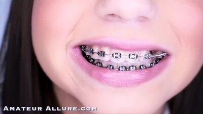 Tiny stepdaughter stepsister Schoolgirl w/ Braces Sucks Cock & Gets Fucked