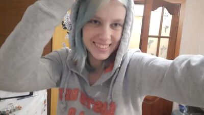 Cute girl's vagina spews squirt waterfall