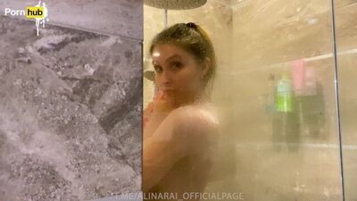 A young pervert looked at his stepmother in the shower