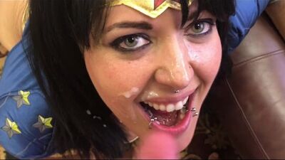 Wonderwoman Fucked and gets 3 Facials