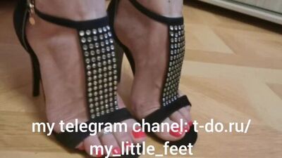 On your knees, slave. Lick your mistress's feet!