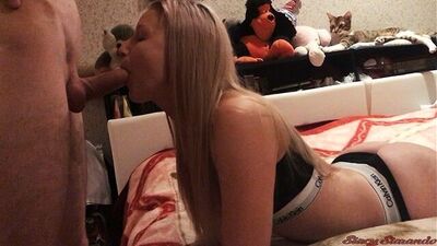 Sexy Teen Girl Gives Blowjob & Fucked Doggy Style - ; Creampie Pussy