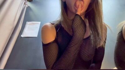 Risky masturbation in fitting room