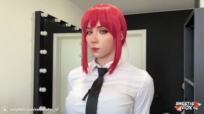 Dominant Makima loves hard sex, dirty talk and juicy pussy licking with her submissive POV