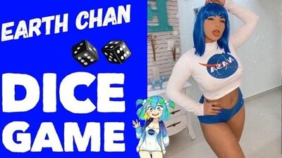 Cosplay Girl Earth Chan Dirty Talk - DICE GAME - Riding on Dildo Cumming on Boobs and Mouth