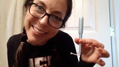 Tampon Insertion With Plastic Applicator And A Pee