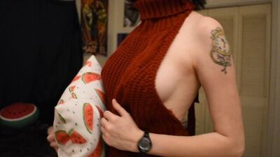 Being Cute in my Virgin Killer Sweater!