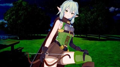 Goblin Slayer: High Elf Archer surprises you in the woods (3D Hentai)
