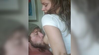 Breastfeeding and squirting my husband with milk