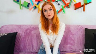 Real Teens - Blue Eyed Ginger Teen Scarlet Skies Demonstrates Her Skills In Her First Porn Casting