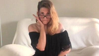 MILF Makes a Video for Guy Neighbor - DIRTY TALK - CLIT MASTURBATION - Glasses Black Thong