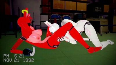 Five Nights at Freddy's Inspired - Lesbian Mangle x Foxy - Hentai