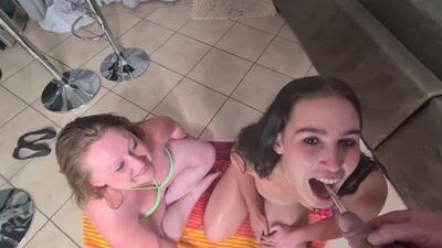 Piss swapping with my friend - ; laughing